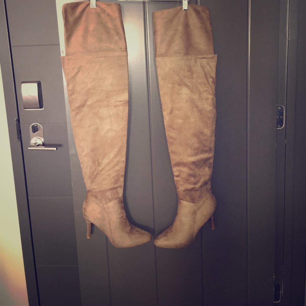 Over the knee suede boots