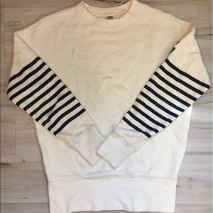 Uniqlo stripe sleeve terry sweatshirt Sz S