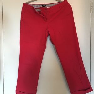 Red J.Crew city fit cropped pants Red J.Crew city fit cropped pants