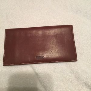 Coach leather checkbook cover