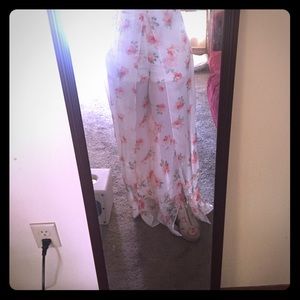 Floral sheer pants
