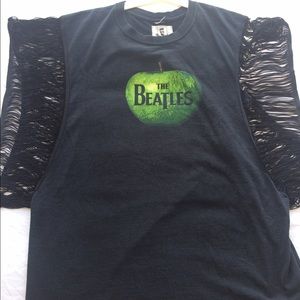 Vintage Beatles tee with fringe detail