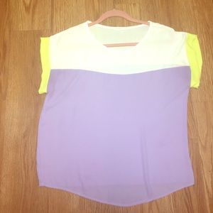 Cute spring top with short accent sleeves
