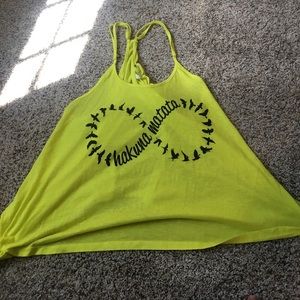 "Hakuna Matata" yellow tank (flowy)