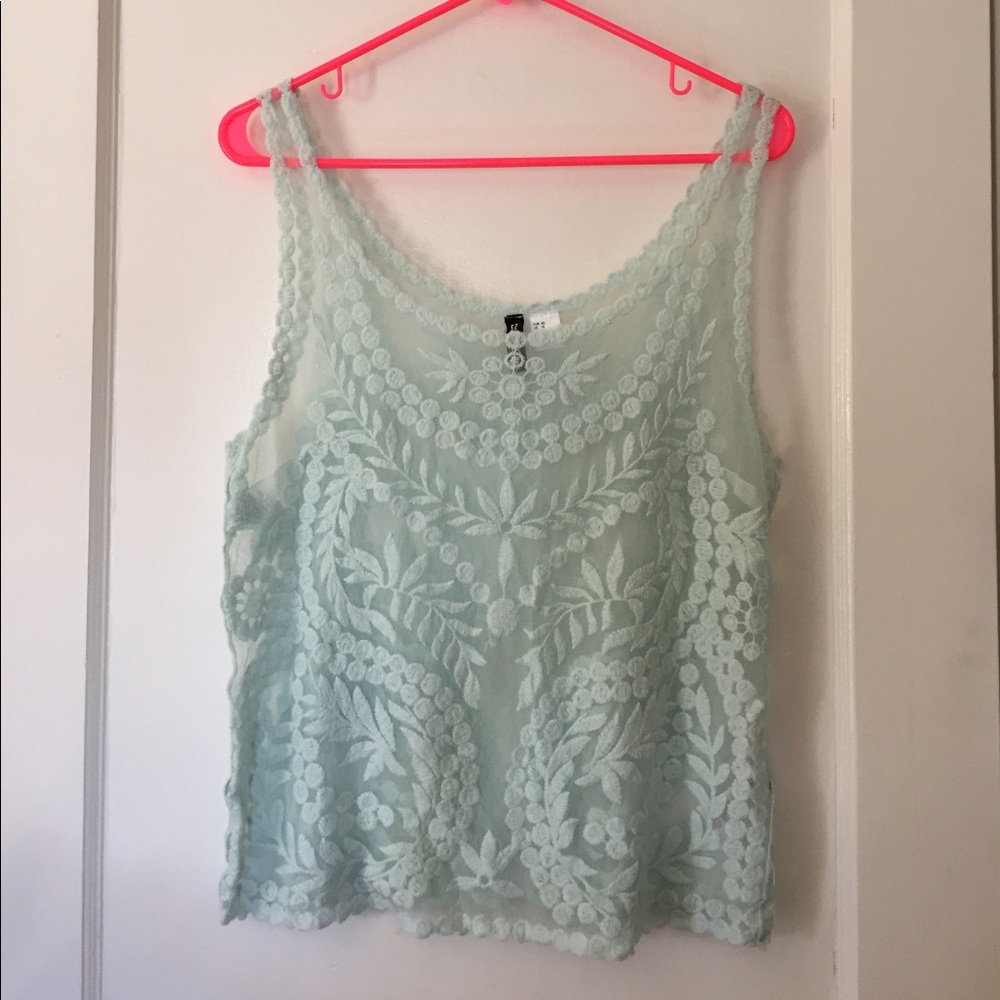 H&M mint lace tank