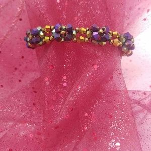 Purple golden flower bracelet