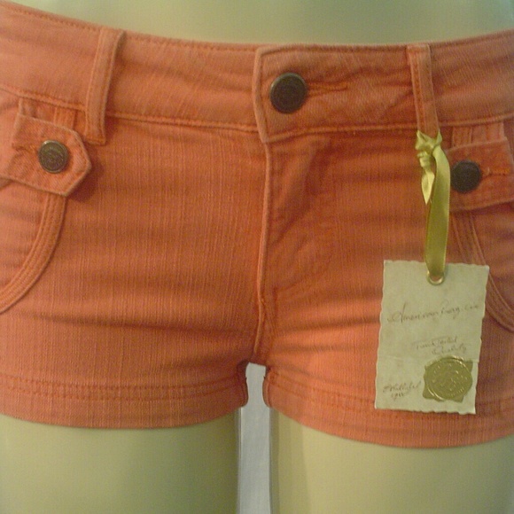 American rag shorts denim rust red coral nwt - Picture 2 of 7