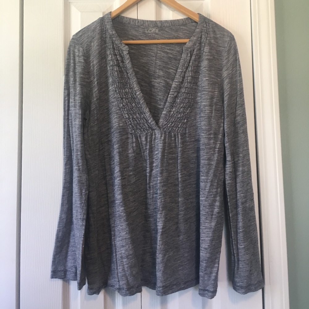 Ann Taylor Loft Navy V-Neck