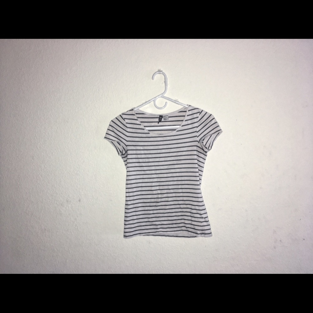 Black and White Striped Tee
