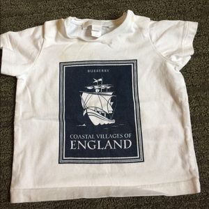 Burberry children 6m tee shirt. White with ship