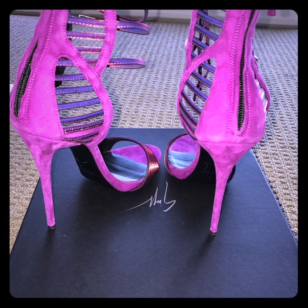 GIUSEPPE ZANOTTI COLINE CAGED BACK HIGH HEEL