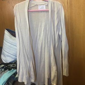 cream cardigan