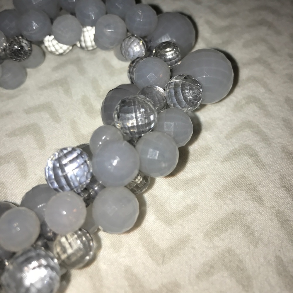 Light blue and clear Beaded necklace