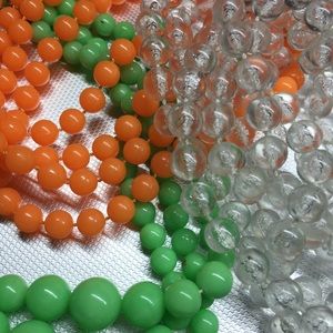 Vintage Plastic Beaded Necklace Lot