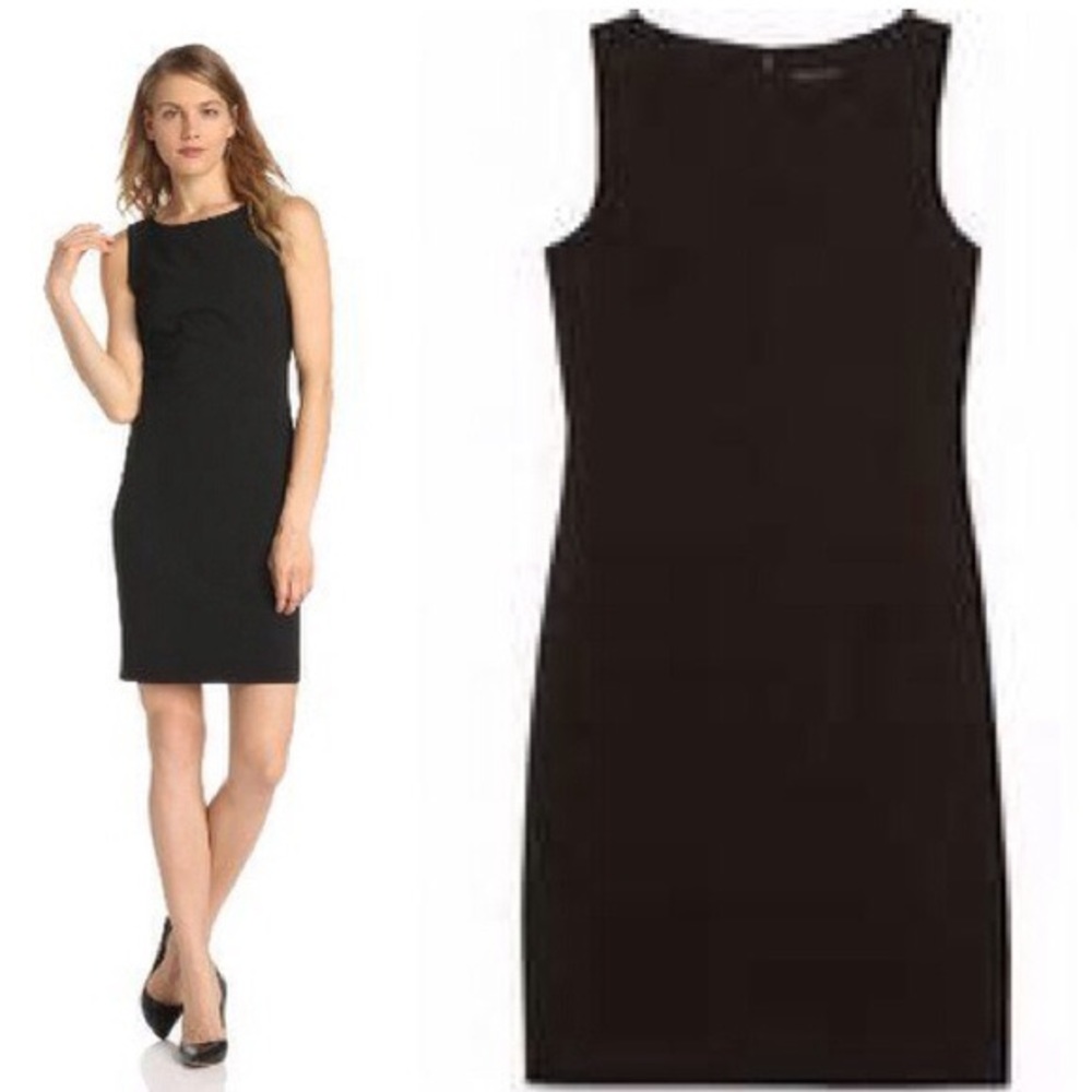 Theory Shift Black Midi Dress