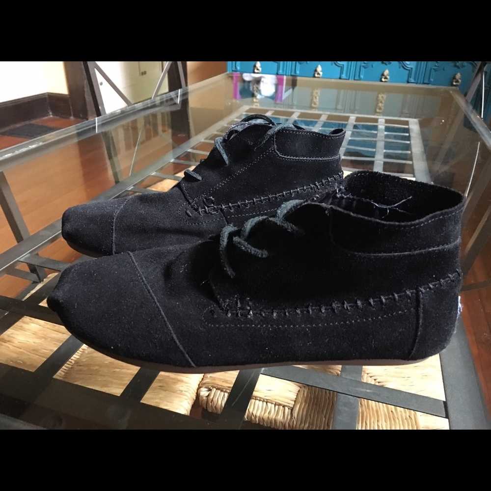 TOMS Black Suede Shoes