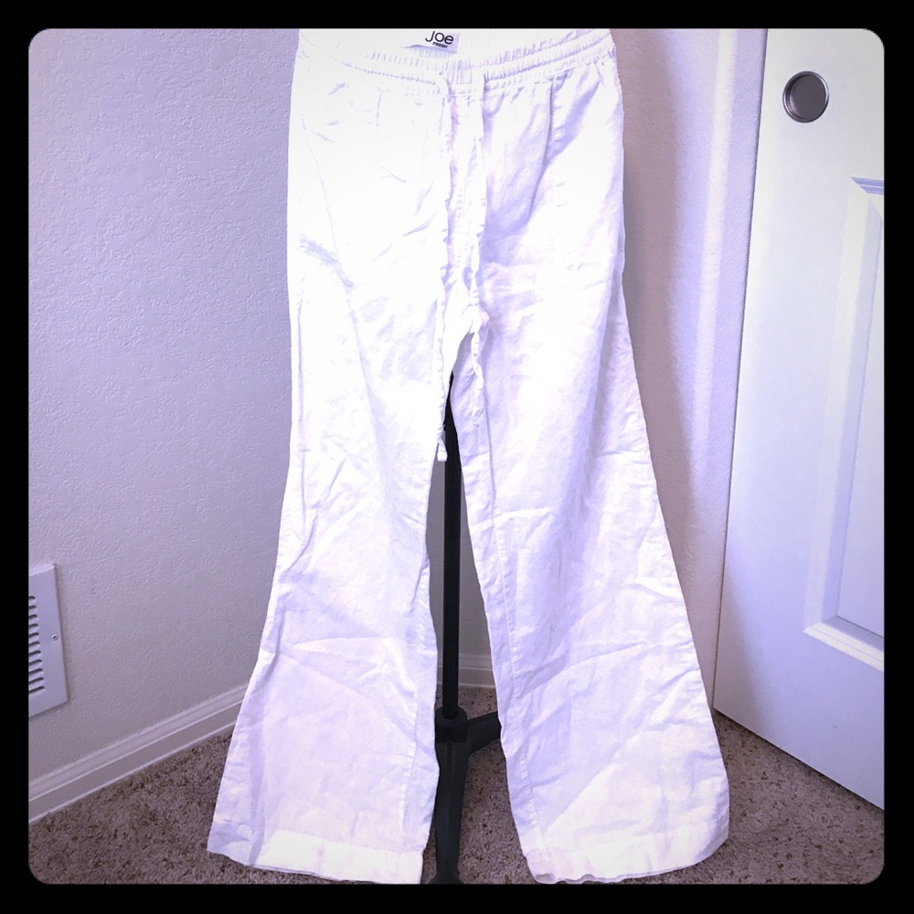 White linen pants
