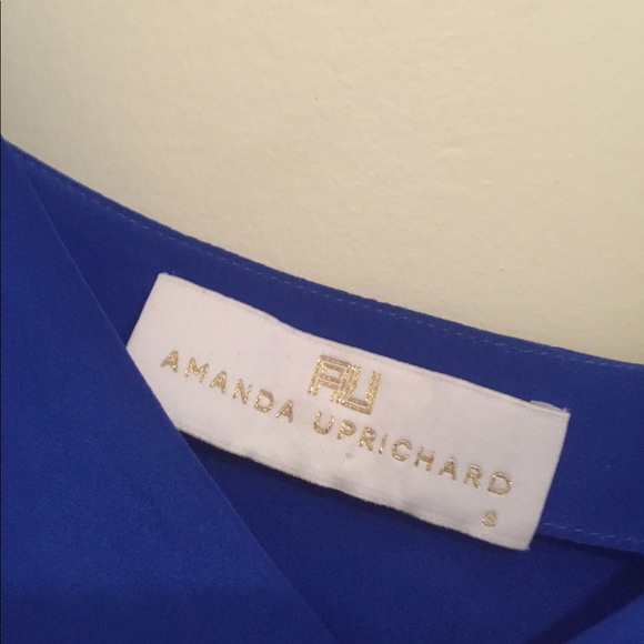 Amanda Uprichard blue silk V neck top - Picture 2 of 2