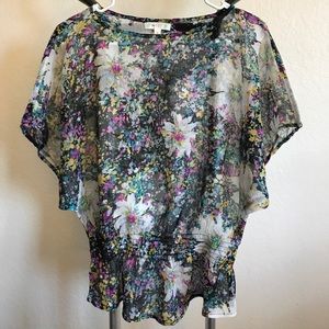 Love Fire Floral Pattern Blouse