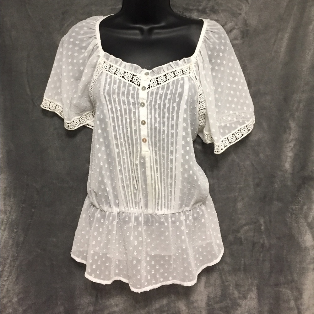 Sheer white shirt 🔥NWOT🔥Bloomingdales