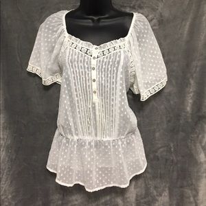 Sheer white shirt 🔥NWOT🔥Bloomingdales
