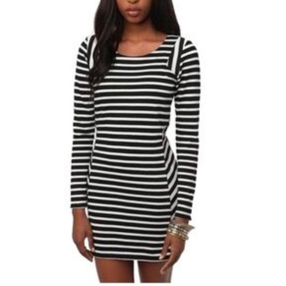 Lucca Couture Striped Long Sleeve Mini Dress