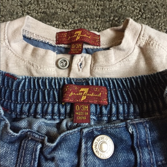 7 For All Mankind long sleeve tee and jeans 0-3m. - Picture 3 of 3