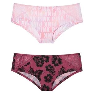 (M) VS PINK Super Soft Lace Trim Hipster Panty x2