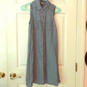 Button up denim dress