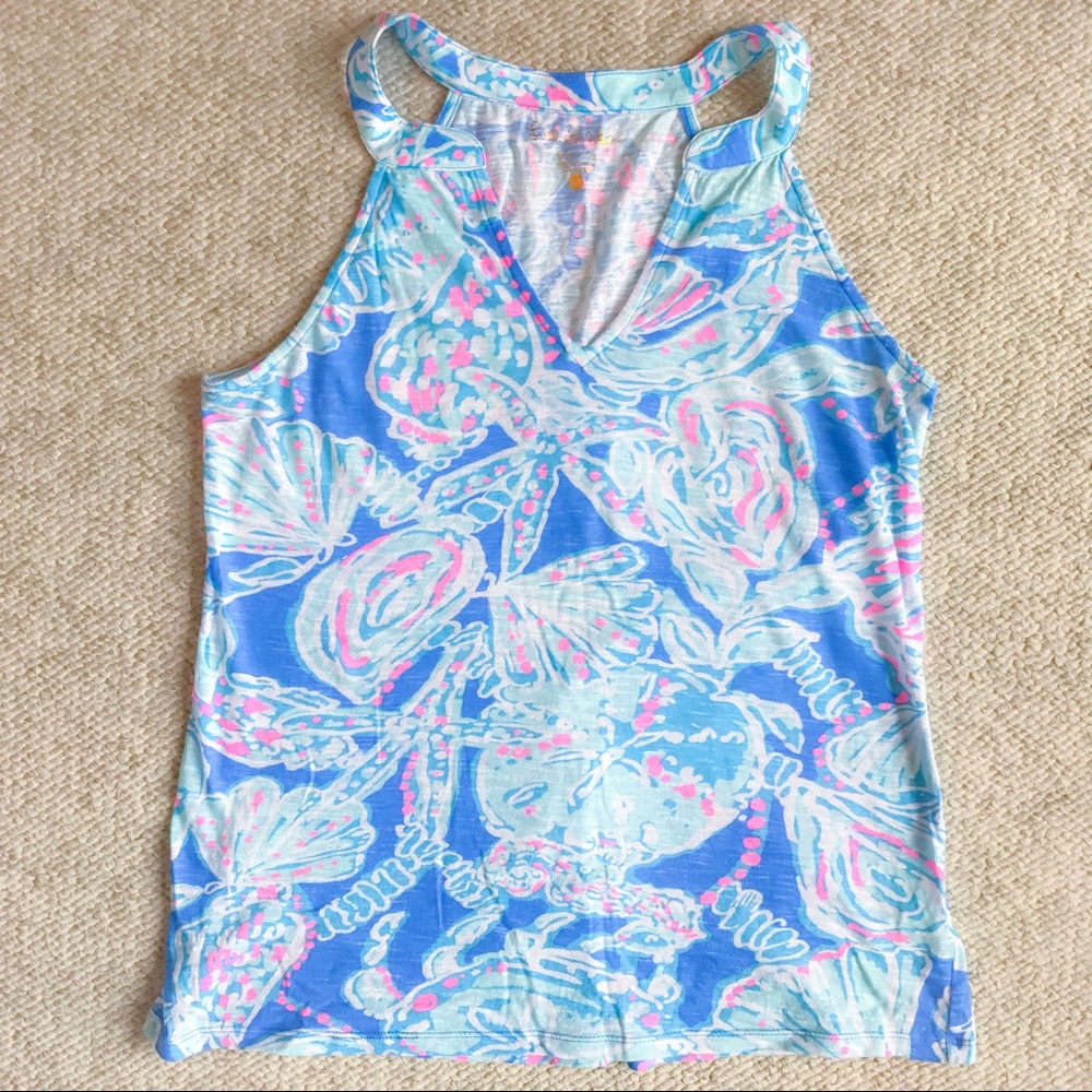 Lilly Pulitzer Arya Top, Into the Deep, XS