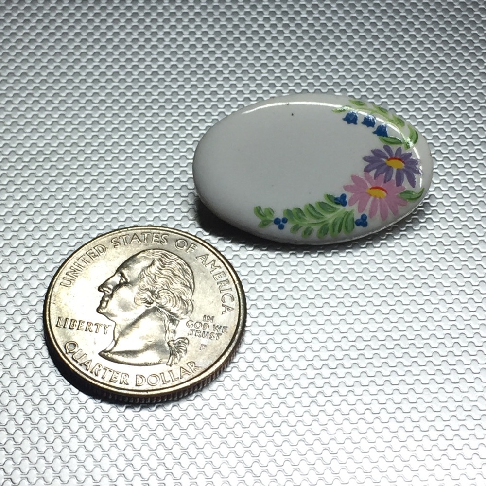 Vintage Handpainted Porcelain Brooch