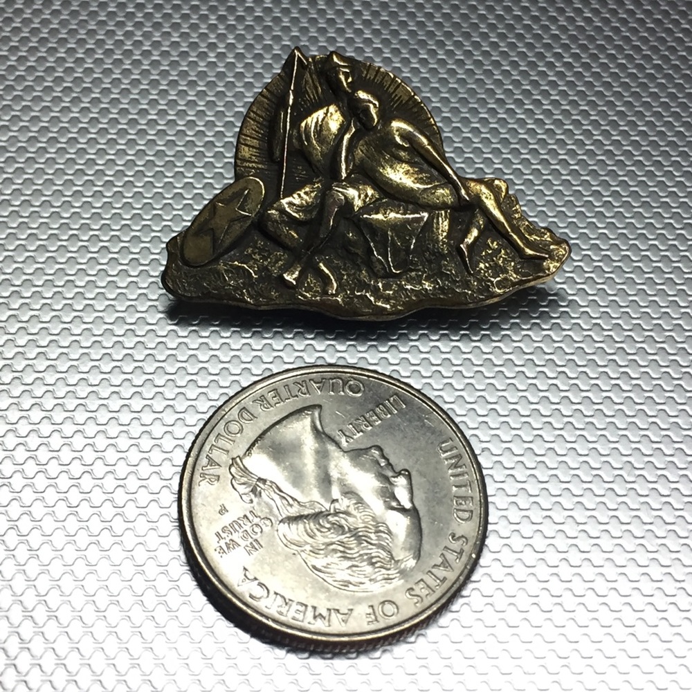Vintage Warrior and Maiden Brooch