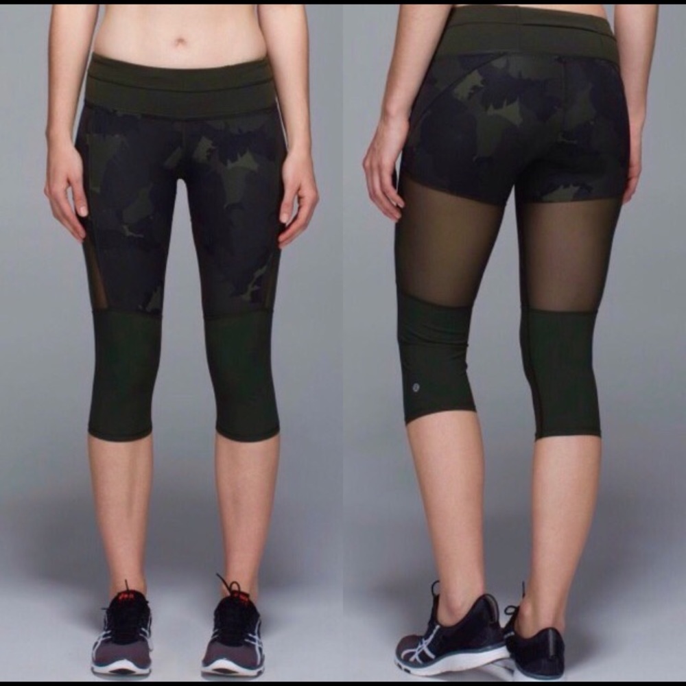 RARE lululemon training tough camo crops - Picture 2 of 5