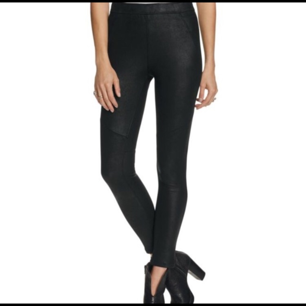Free people black faux leather leggings