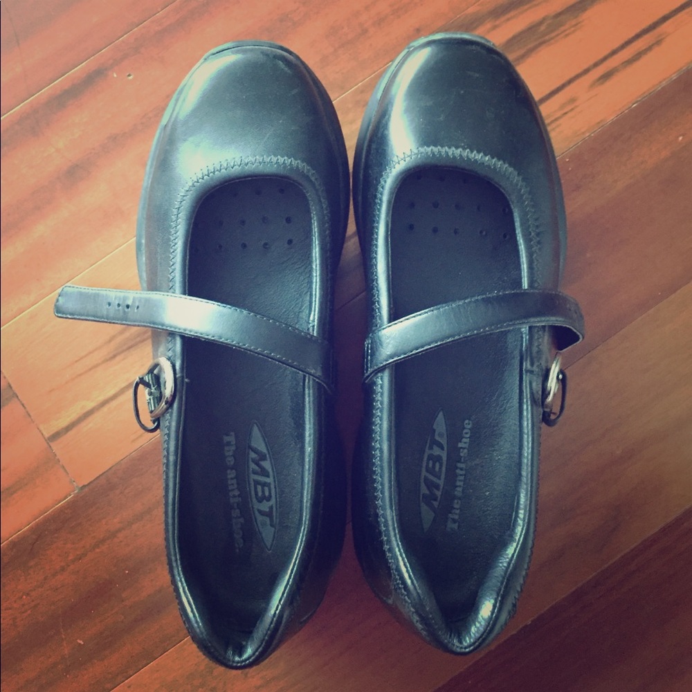MBT Black leather Mary Jane