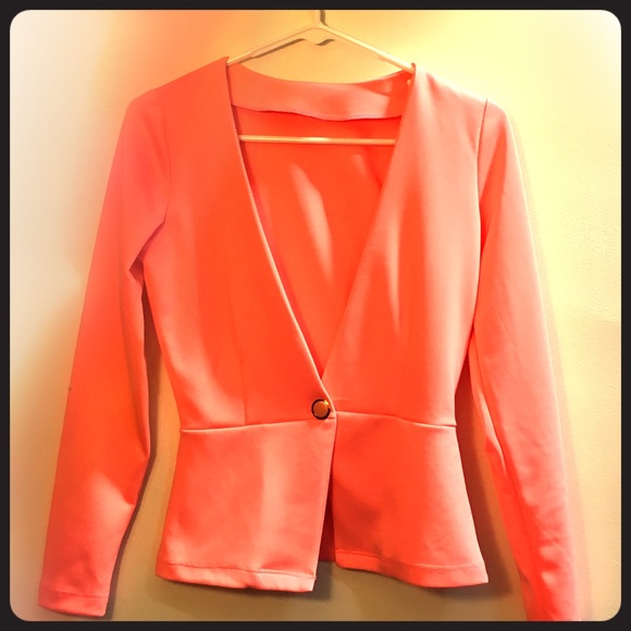 Hot Pink Salmon Blazer Jacket - Picture 1 of 4