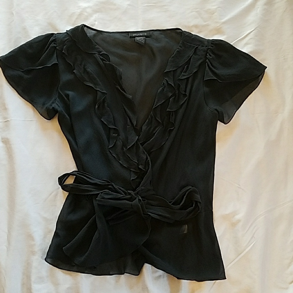 Sheer Black Wrap Shirt