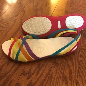 Colorful Crocs Huarache Flats