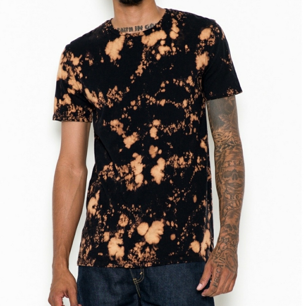 Black tee shirt bleached