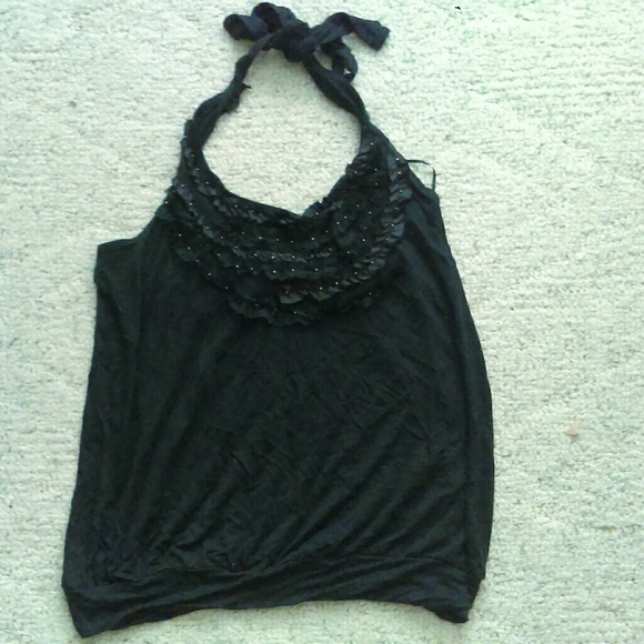 black tie halter top
