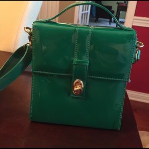 Green patton cross-body purse