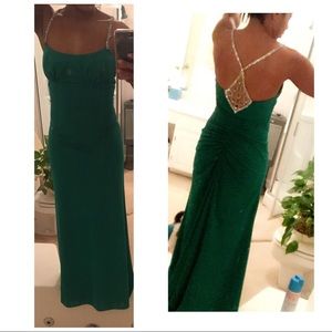 Jeweled Low back Prom Dress