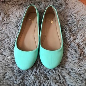 Mint green flats