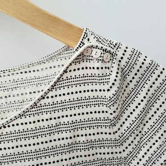 Cream LOFT tee with black dot pattern- S - Picture 4 of 4