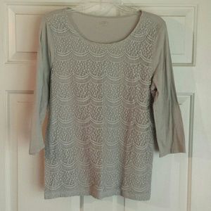 Grey  Loft 3/4 sleeves top