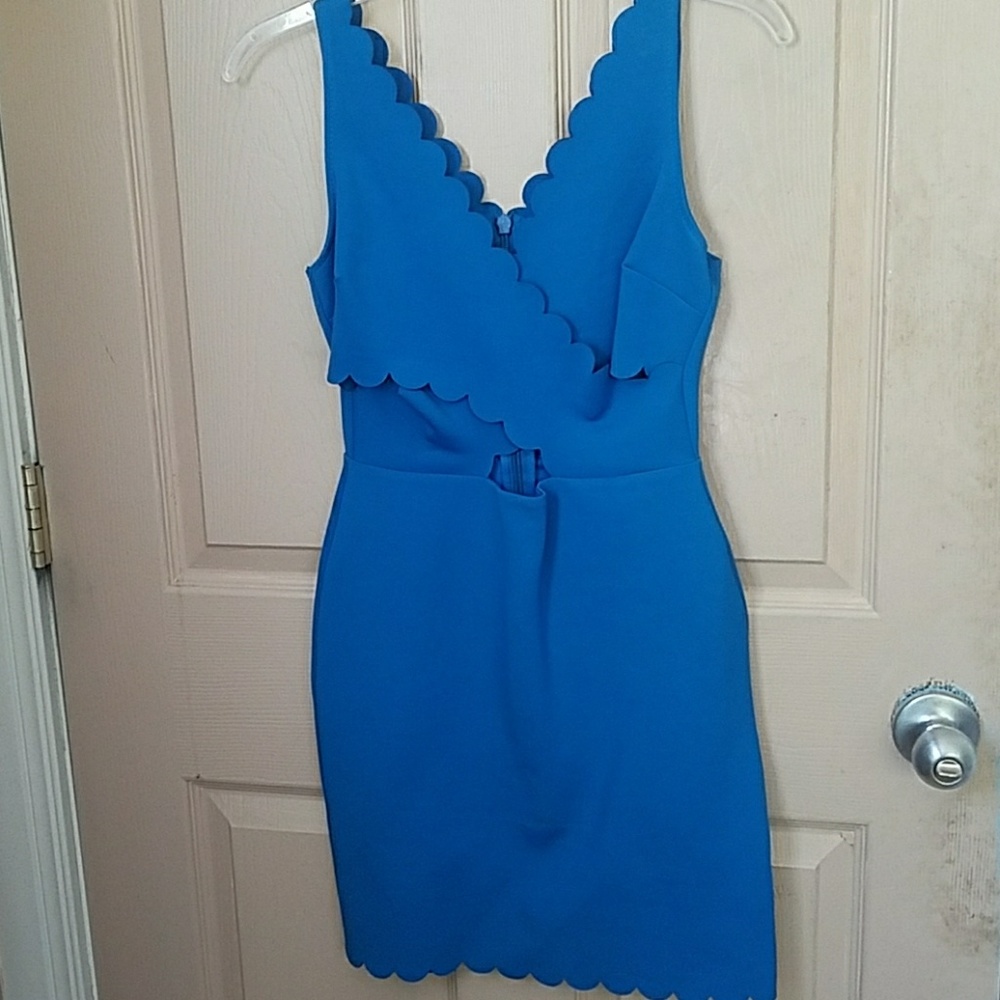 topshop boducon scalloped dress
