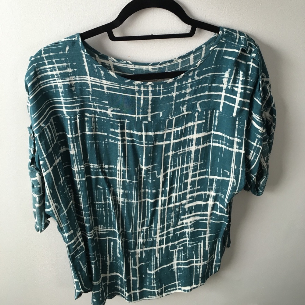 Loft short sleeve printed blouse