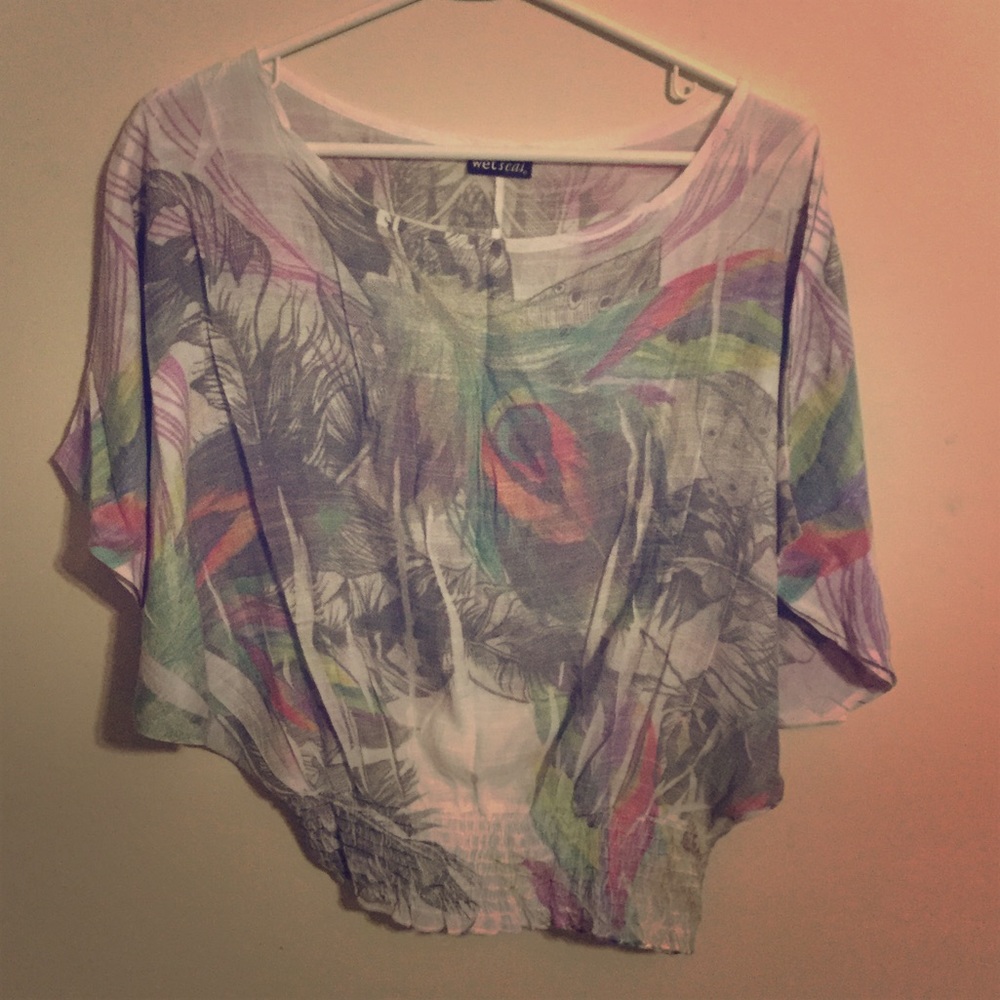 Peacock Themed Flowy Shirt