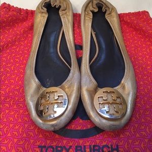 Tory Burch Gold Reva Flat