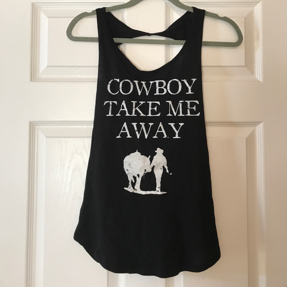 Black Open Back Print Tank Top